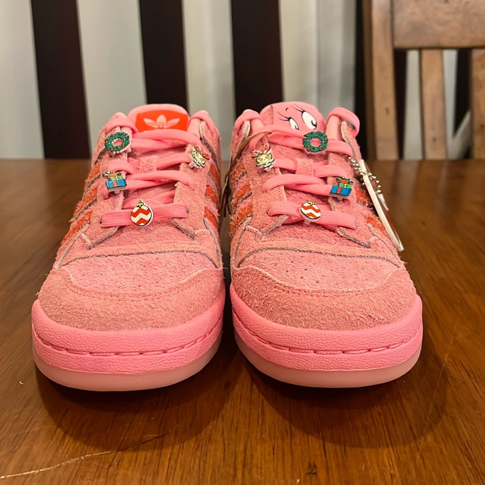 Adidas Forum Low CL The Grinch Shoes Sneakers new pink ID8895 Women’s Size 8 - Picture 5 of 16